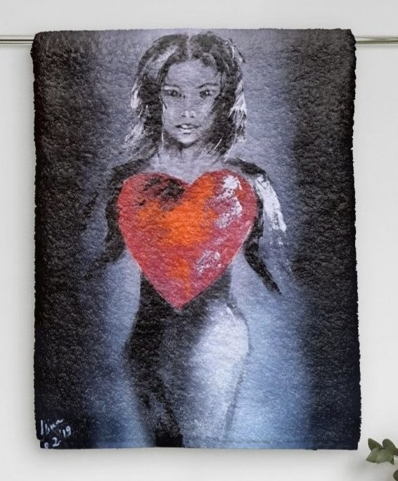 ArteDiAlina.com painting: with heart on fire